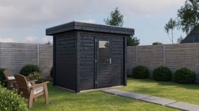 Select tuinhuis Garderen A1 klasse Zwart 250x250 + EPDM Pakket + fundamentbalken 
